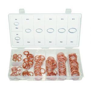 Assortiment d'anneaux en cuivre 150 pcs